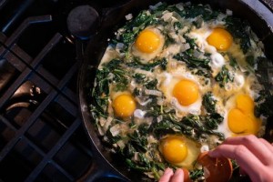 Green Shakshuka With Basil And Toasted Pine Nuts